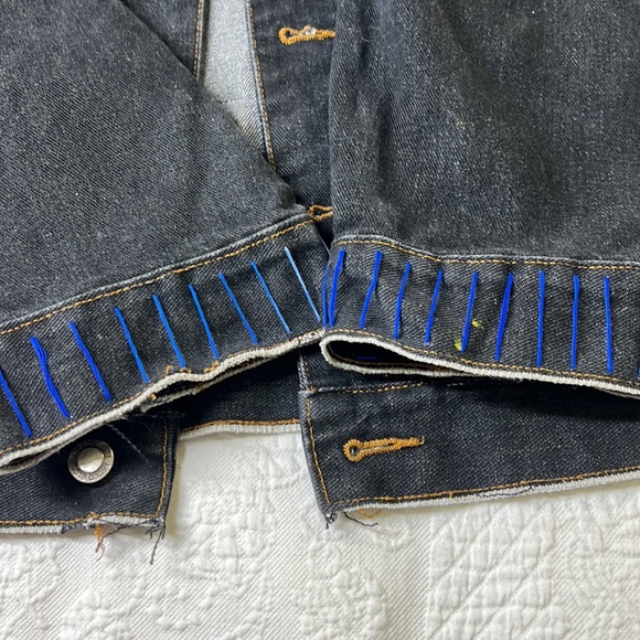 🌟👑Adorned Crown Textile denim jacket embroidered custom be yourself altered XL - Picture 9 of 13